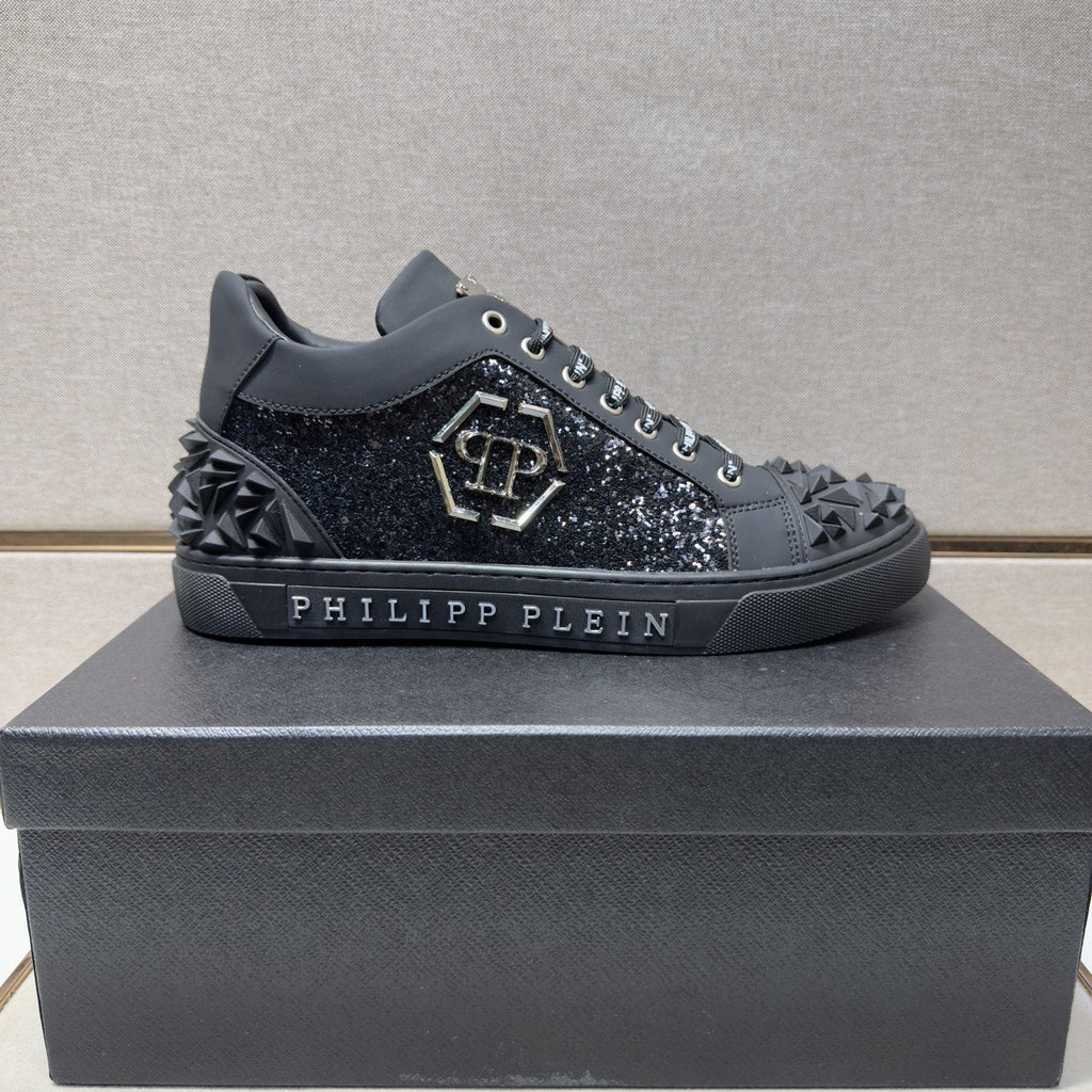 Philipp Plein Men's Studded Panel Low-Top Sneakers
